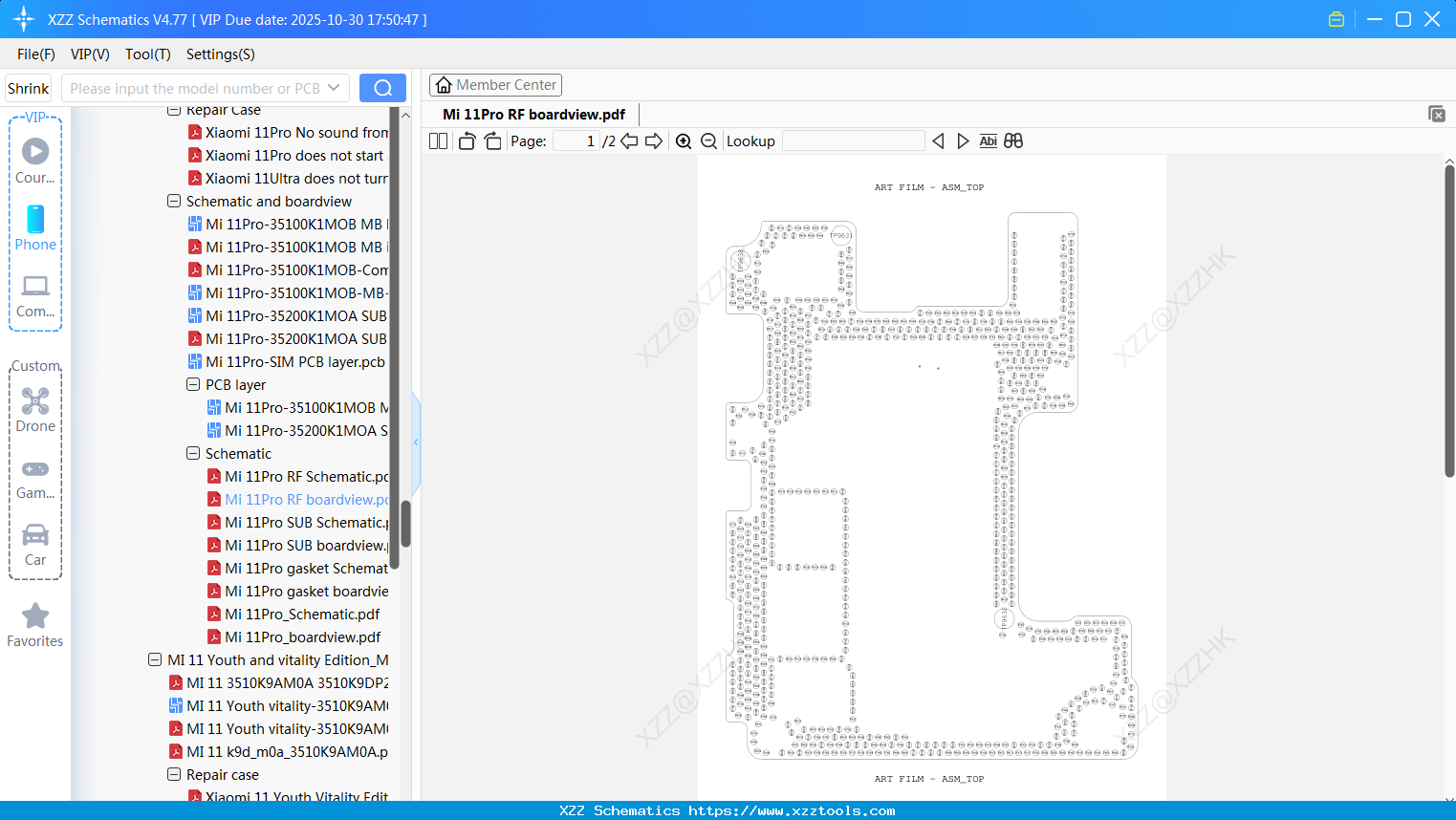 Xiaomi Mi 11Pro RF Boardview